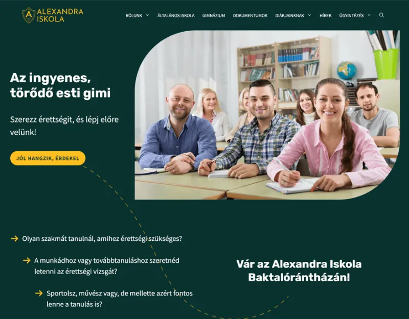 Alexandra Általános Iskola és Gimnázium épülete